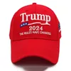 ZK20 Chapeaux de fête brodés 2024 Casquette de baseball pour l'élection du président américain Support réglable à bretelles Trump Chapeau Trump Même style Casquettes à visière Adultes Hommes Femmes 001