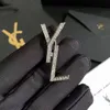 20style Brand Designer Letter Brooches YSLLLLLS Women Luxury Rhinestone Crystal Brooch Suit Pin 18K Gold Plated Fashion SAINT LAURENTs YSL Jewelry Accessories