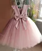 Robe à fleurs en Satin et Tulle pour filles, longueur au sol, robe de bal princesse, dos en V, robes pour petites filles