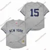 Herren-Baseballtrikot, Größe S–4XL, genäht, Throwback New 15 Thurman Munson 42 Mariano Rivera York