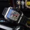 2022 De Nieuwe 3-Pin Quartz Horloge Transparante Bezel Heren Automatisch Horloge Heren Designer Pols Waterdicht Reloj Hombre2416