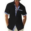 Hommes chemises décontractées Patchwork chemise pour hommes vacances d'été boutonné Bowling classique tout-Match manches courtes plage grande taille