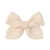 3.3 polegadas cor sólida arcos grampo de cabelo para crianças meninas algodão bowknot hairclip grande nó borboleta hairpin presente do bebê headwear acessórios para o cabelo