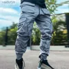 Uomo Hip-Hop Cargo Fashion Jogger Tuta riflettente lucida Uomo Abbigliamento sportivo Matita luminosa 240308