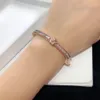 Nuovi braccialetti alla moda Bracciale da donna Bracciale di lusso con lettera di design Bracciale in cristallo placcato oro rosa Amanti del matrimonio in acciaio inossidabile Gif259D