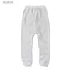 Pants USA Europe 7th Leather Pocket Pants Byxor Kvinnor Cement White String Joggers Sweatpants 240308