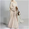 Vêtements ethniques Maroc Caftan Musulman Abaya Femmes Robe sans manches Ensemble 2 pièces Robe Dubaï Kimono Cardigan Robe Abayas Eid Ramadan Dro Dhn03