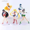 Figury zabawek akcji Figurki Figurki 5pcs Sailor Moon Anime Figura Mizuno ami tsukino Usagi hino rei aino minako figura figura kawaii lalka