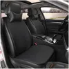 Seat Cushions New 2023 Flax Car Seat Er With Neck Pillow Backrest Pad 4Pcs/Set Protector Linen Front Mobile Cushion Accesorry Interior Dhqf7