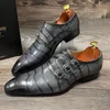 Buty swobodne wskazane palce gęste pięta mężczyźni Oxford Business skórzana chaussure homme sprzedaj oddychającą sapato masculino