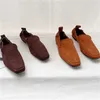 Jurk Schoenen Steen Patroon Voor Dames Vierkante Tenen Platte Hakken Geplooide Vrouwelijke Loafers Naailijnen Chassure Femme Leer Zapatos Mujer