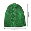 Basker grön orm hudtryck beanie bonnet stickade hattar män kvinnor cool unisex snakeskin textur varm vinterskallies mössa mössa