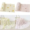 Blankets 120x120cm Baby Muslin Blanket Soft 2 Layers Gauze Infant Born Swaddle Wrap Sleepsack Stroller Cover Bedding