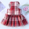 Dog Harness Leash with Bowknot Dog Collar Skirt Cute Princess Tutu Skirt Cat Clothes Suspenders Vest Pet Clothes 240229