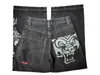 Fashion Men's Jeans Streetwear JNCO Y2k Hip Hop Cartoon Graphic Print Vintage Baggy Black Pants Men Women High Waist Wide Leg Trousers F68