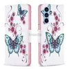 Patterns Cases For Samsung S21 FE A22 A42 A01 A21 A12 A21S S23 Ultra Plus 4G 5G Wallet Leather Flower Case 240304