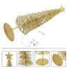 Christmas Decorations Glowing Tree Small Ornament Festival Decor Wrought Iron Luminous Pencil