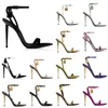 24S Elegante Marke Damenschuhe Vorhängeschloss Spitze Nackte Sandalen Schuhe Hardware Schloss und Schlüssel Frau Metall Stiletto-Absatz Partykleid Hochzeit EU35-43 tomsxford