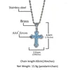 Anhänger Halsketten Sky Blue Cross Halskette 3 Farben Hip Hop Iced Out CZ Stein Für Frauen Männer Schmuck Geschenke