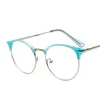 Solglasögon ramar vintage ögonglasögon ramar klara halva metallglasögon optiska studenter falska