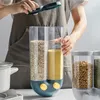 Barattoli per alimenti Contenitori Distributore di alimenti per cucina Serbatoio di stoccaggio per cereali a parete Serbatoio sigillato a spinta trasparente a prova di umidità per scatola di immagazzinaggio da cucina L240308