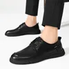 Casual Shoes Men Oxfords Lace Up Trend Monk Strap Office Outdoor Adulto Designer för Man Leather Black Oxford Man