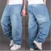 Herrmode jeans baggy denim rap skateboard 240308