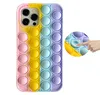 Bubble Phone Cases Reliver Stress Fidget Toys Push Silikonhülle AntiStress iPhone 12 11 Pro Max Mädchen Schutzhülle5312388