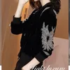 Short Coat Women Spring Autumn Loose Sequin Black Cardigan Casual Baseball Topps Female Fashion Gold Velvet Zipper Jacket 240229