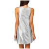 Casual Dresses Women's Silver Feather Type Sequin Sleeveless Knee Length Tank Dress
