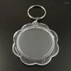 Keychains 8pc Clear Transparent Round Water Wave Shape Key Chain Latest Design Ring Gift Selling Holder Inner Size 44mm 35666