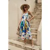 Casual Dresses 2024 Spring Summer Sexy Women's Clothing Sling Graffiti Printing Sleeveless Swing Dress