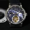 Universe Earth Tourbillon Men Moon Phase Superluminous Dial Sport Man Automatic Toubillon Mechanical Watches Milkyway Space Wris201c