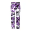 Designer Camo Straight Tube Loose Hole Fashion Am Mens Jeans Kläddesigner Pants Hole Hip Hop 28-40