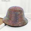 Chapeaux à large bord seau chapeaux seau chapeau pêcheur chapeau pour femme hommes brillant discothèque seau chapeau L240305