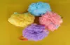 10pcslot Bath body works exfoliating shower bath sponge Fourcolor pink yellow blue purple loofah mesh gauze3985285