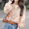 Women's Blouses Commute Vintage Floral Folk Printed Shirt Female Clothing Round Neck 2024 Spring Summer 3/4 Sleeve Stylish Button Loose