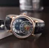 Top Fashion Automatic Mechanical Self Wicking Watch Männer Gold Sier Dial Klassische Design Tourbillon Armbanduhr Herren Casual Leather Handbanduhr 1806