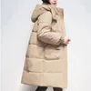 Женские тренчи с капюшоном, зимние свободные хлопковые парки, женские теплые куртки большого размера, утолщенные корейские стеганые стеганые чакеты средней длины