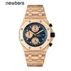 Luxury Aps Factory Audemar Pigue Watch Swiss Movement Abbey Royal Oak Offshore Watch 42mm Blue Unmarked dial Rose Gold