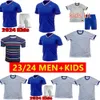 2024 Franska fulla uppsättningar franska fotbollströjor Benzema Giroud Mbappe Griezmann Saliba Pavard Kante Maillot de Foot Equipe Maillots Kids Kit Football Shirt