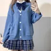 Japão escola camisola primavera outono vneck algodão malha estilo universitário jk uniforme cardigan 5 cores estudante meninas cosplay 240301