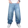 Herrmode jeans baggy denim rap skateboard 240308