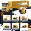 Diecast Model Cars Alloy Engineering Bldozer Crane Construction Truck Tower Designer For Boys Play Excavator Vehicles Set Toys Drop D Dhsdd