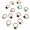 Anello solitario 2 pezzi Set impilati Mix Color Crystal 30 colori Gioielli stile caramella Regalo di compleanno per le donne 230620