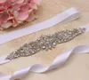 Missrdress Silver Crystal Wedding Belt Sashes Juvelerade pärlor Rhinestones Brudbälte Sashes för bröllopsklänningar YS8905003058