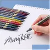 Markers Wholesale Markers 12 Colorset Write Brush Pen Calligraphy Marker Pens Set Ding Painting Watercolor Art 230807 Drop Delivery Of Dhd9H