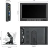 UVUSEE 7inch Small HDMI Monitor 1080p Portable IPS Monitor 1024x600 Inbyggd högtalare HDMI VGA AV-ingång för PC-spel CCTV-kamera