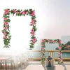 Fiori decorativi Rose Viti Seta artificiale Matrimonio Interni Soggiorno Tubazioni dell'acqua Decorazioni murali in plastica