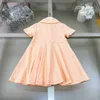 Marka dziewcząt spódnica dla dzieci designerskie ubrania solidne sukienki dziewczyna rozmiar 100-160 cm rycerz haft haftowa sukienka księżniczka Summer Baby Frock 24mar